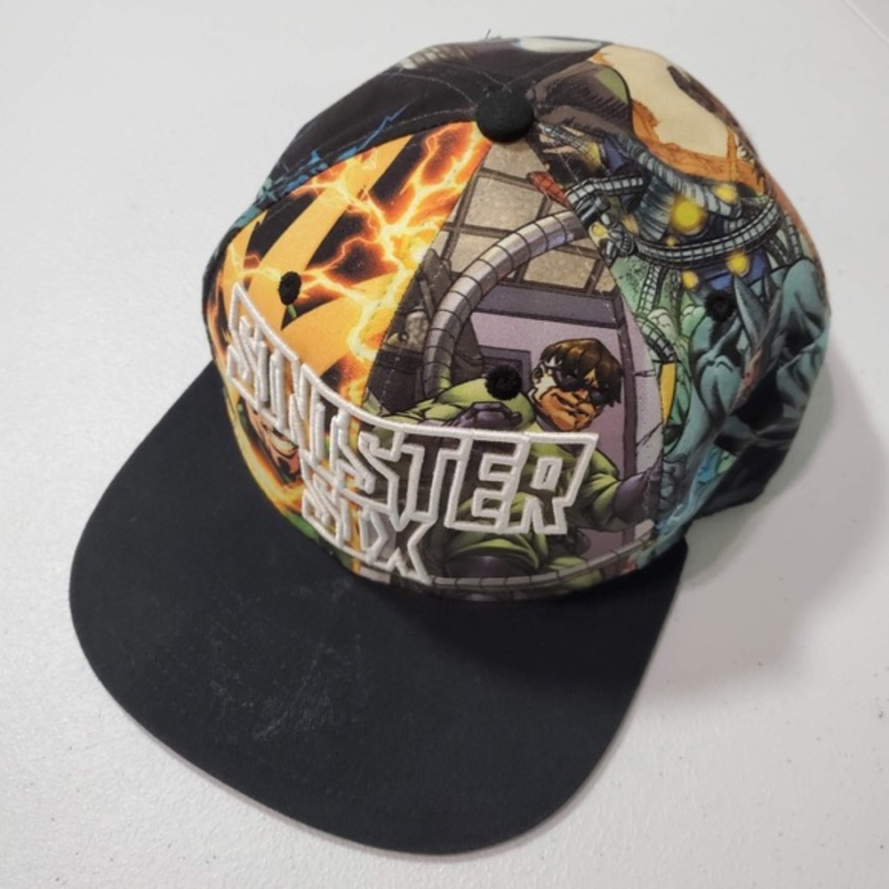 Marvel Men Hat OS Black Sinister Six Snapback Cap Villain Adjustable Straps